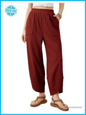 Womens Baggy Wide Leg Harem Pants Elastic Waist Casual Palazzo Pants